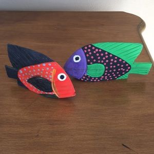 Set of Hand Carved Fish